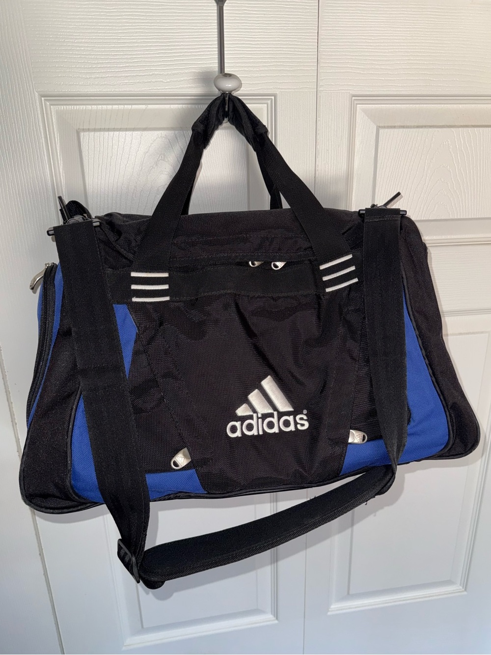 Adidas Vintage 90s Duffel or Gym Bag - Blue/Black